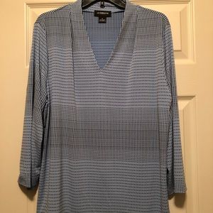 Blue and Black flowy Blouse